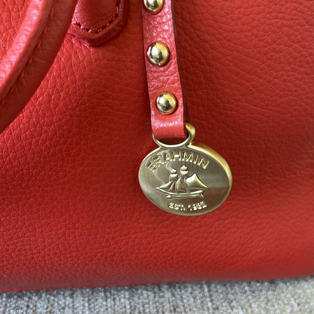 BRAHMIN | SMALL LINCOLN SATCHEL WITH MATCHING WALLET | CORAL NEPAL - Picture 6 of 11